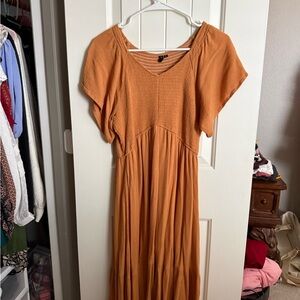 Orange/Tan Flutter Dress